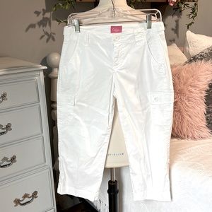 Pappagallo White Capris Crop Pants Womens 4P Cargo
